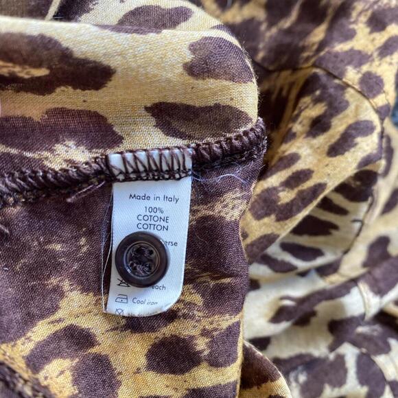 Moschino Mare M Swim Beach Cover Up Top Leopard Print Blouse IT-42 Medium Tunic - Picture 8 of 8